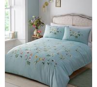 Appletree Heritage - Serenity - Parure de lit 100% Coton - Lit Super King Size en Bleu Canard