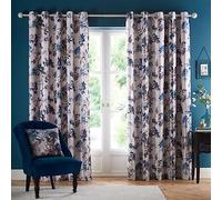 Appletree Heritage Windsford Paire de Rideaux à œillets en Velours Bleu Sarcelle 229 x 229 cm