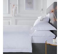 Appletree - Housse de Couette Blanche Unie - Lit King Size (230 x 220 cm) - 100% Coton Doux - 2 taies d'oreiller - Style literie et taies d'oreiller - Housse de Couette de Luxe en Blanc - Housse de