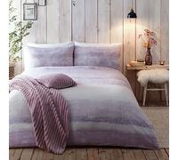 Appletree Hygge ACKMV31PZP Anson Stripe Parure de lit 100% Coton brossé Mauve