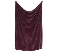 Appletree Hygge Plaid en Fausse Fourrure Polyester Bordeaux 130 x 180 cm Horizontal nervuré Adulte réversible avec Dos Polaire
