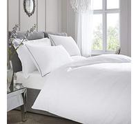 Appletree Parure de lit Double 100% Percale de Coton 200 Fils Blanc