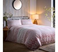 Appletree - Parure de lit Orange Tribal - Super King Size (260 x 220 cm) - Parure de lit bohème Terre Cuite - Style de literie géométrique pêche - Poids Lourd et Confortable - 100% Coton brossé Super