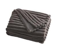 Appletree Plaid en Fausse Fourrure - Gris Anthracite - 180 x 130 cm - Couverture en Peluche Douce pour canapé ou lit - Imitation Fourrure de Lapin de Luxe - Réversible et rembourré - Coussin Assorti