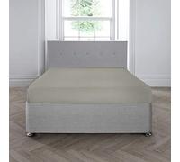 Appletree Teinture Unie 200 Fils uni-200 Profondeur : 35 cm, Coton, Argenté, Drap-Housse Double