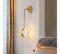 Applexion murale LED moderne Lumière Double Anneau Shape Home Decor Lighting Minimaliste en aluminium Lampe murale de la lampe de silice, 20W Créative Round Round Indoor Murn Sclics pour le couloir du