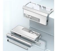 Applicable for Samsung Z Fold 6/5/4/3 Magnetic Hinge Leather Phone Case,3 in 1 Design Lens Protection Case,360 Full Protection Hinge Cover with S Pen Holder