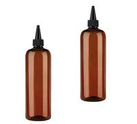 Applicateur à huile capillaire, 2pcs 500 ml / 16 bouteilles en plastique en plastique pour l'huile, bouteille huileuse à cheveux rechargeable, bouteille de teinture capillaire visible avec capuchon s