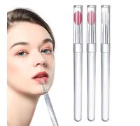 Applicateur de brosse à lèvres en silicone, brosse à lèvres en silicone avec couvercle | Pinceaux à lèvres portables 3pcs,Pinceaux d'applicateurs de rouge à lèvres avec couvercles de brosse de be