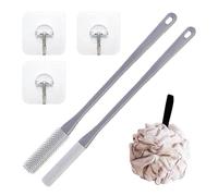 Applicateur de brosse de bain - Brosse de bain en silicone pour la douche - Avec long manche - Brosse à pieds à long manche - Applicateur de lotion exfoliante pour la peau entre les orteils