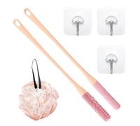 Applicateur de brosse de bain - Brosse de bain en silicone pour la douche - Avec long manche - Brosse à pieds à long manche - Applicateur de lotion exfoliante pour la peau entre les orteils