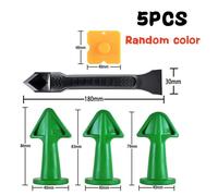 Applicateur de buse de calfeutrage en silicone,grattoir,mastic,dissolvant lisse,kit d'outils,finisseur de calfeutrage - 5PCS-F86605