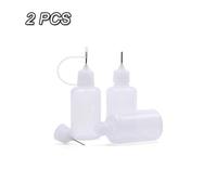 Applicateur De Colle À Presser, Bouteille En Plastique Blanc Réutilisable, Capuchon D'aiguille De Quilling En Papier, Boucle En Silicone, Outils Artisanaux De Scrapbooking, 2 Pièces