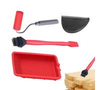Applicateur de colle pour bois - Rouleau avec plateau inclus, ensemble portable et réutilisable brosse spatule bricolage