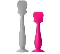 Applicateur de Crème pour Couches Crème en silicone Brosse pour bébé réutilisable Brosse à crème de couleur unie avec ventouse Lot de 2