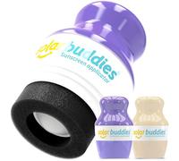 Applicateur de crème solaire Solar Buddies - Lot de 2 - Rechargeable sans BPA à bille & éponge - Pour crème solaire et lotions - Enfants, adultes, familles - 100 ml (Full Purple Full Nude)