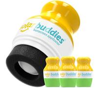 Applicateur de crème solaire Solar Buddies - Pack de 3 Vert - Applicateur de crème solaire et de lotion rechargeable à éponge pour enfants, adultes et familles - Contient 100 ml
