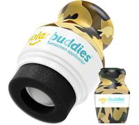 Applicateur de crème solaire Solar Buddies - Unité individuelle - Rechargeable à bille avec éponge - Crème solaire et lotions - Enfants, adultes, familles - 100 ml - Idéal voyage (Camo Single)