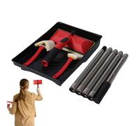 Applicateur de de peinture, kit d'outils de peinture à long manche, outil d'application de peinture facile pour terrasse, plancher en bois et rénovation de meubles