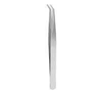 Applicateur de faux cils Pince à épiler professionnelle incurvée en acier inoxydable pour une greffe de cils et une coupe facile des sourcils Durable Antirouille 0,7 x 12,5 cm (Silver)