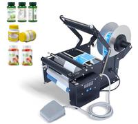 Applicateur d'étiquettes électrique pour bouteilles rondes, imprimante automatique d'autocollants pour récipients en verre et plastique de 20 à 100 mm de diamètre