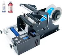 Applicateur d'étiquettes rondes électriques pour bouteilles en verre et en plastique, 15-30 pièces/min, s'adapte à un diamètre de 15 à 120 mm