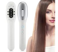 Applicateur d'huile capillaire avec masseur de cuir chevelu électrique à micro-courant rouge et bleu 500mAh peigne à haute fréquence de portable sans fil rechargeable 500mAh pour la croissanc..