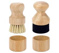Applicateur d'Huile et de Cire pour Planche à Découper et Brosse à Récurer, Bois avec Fibre de Sisal et Éponge Applicateur de Cire avec Couvercle pour Boucher en Bois Blocs Spatules