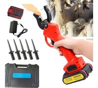 Applicateur électrique d'étiquettes d'oreille, pince Portable pour étiquettes d'oreille de bétail, outil d'étiquetage de bétail, Kit d'étiquettes d'oreille pour bovins, porcs et moutons red