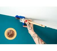 Applicateur Pinceau rechampir + Un adhesif Velours de masquage Rechange, Outil de Protection Contre débordement de Peinture Bleu