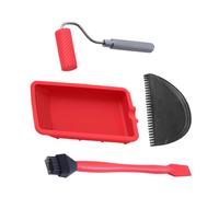 Applicateurs de colle à bois - d'aluminium silicone 4 pièces | Rouleau à colle manuel avec plateau, brosse et spatule réutilisable pour meubles de travail du bois | Laboratoire à domicile