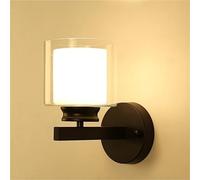 Application du ménage luminaire mural en verre, lampe murale intérieure minimaliste moderne avec plaque arrière en fer, prise E27, hauteur de 7,9 pouces, adaptée au salon, à la chambre et à la
