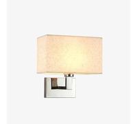 Application Murale Chevet intérieure Lampe Nuit Moderne avec Une Teinte Tissu en Lin carré, Or Noir/rétro Mural câblé pour la Vie de Chambre (Chrome col