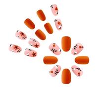 Application rapide Ongles d'automne Art Motif floral Thanksgiving Press On Nails Décorations d'ongles à la mode pour femmes