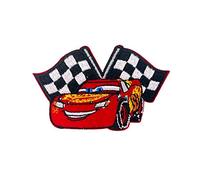 Application thermoadhésive drapeau à broder Grand Prix Cars patch 8x5 cm