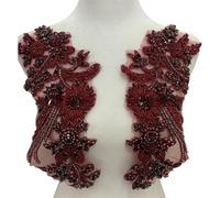 Applications florales élégantes sur taches de tissu pour la fabrication de fournitures pour personnaliser des vêtements de mode, accessoires de costume sur les taches, couture de costume