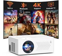 [Applications intégrées 2025] Mini projecteur PURSHE Smart avec WiFi et Bluetooth, Full HD 1080p 4K pris en charge par 4K, projecteur de film extérieur portable avec zoom, home cinéma pour jeu