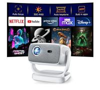 [Applications intégrées et mise au point automatique] Projecteur portable HUANLETOU 2025 1080p prend en charge le mini projecteur 4K avec WiFi et Bluetooth réglable à 180 ° Keystone automatique