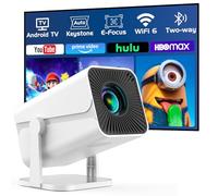 [Applications intégrées et mise au point électrique] Mini projecteur intelligent avec WiFi et Bluetooth, projecteur de film portable rotatif à 270 °, support 1080p, proyecteur Keystone automatique