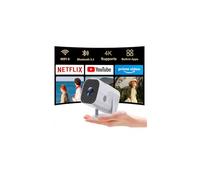 【Applications intégrées et Wi-Fi】Mini projecteur avec Wi-Fi et Bluetooth, projecteur d'extérieur pour chambre à coucher, prend en charge 4K 1080p, Keystone automatique avec HDMI/TV Stick/Memory Stick