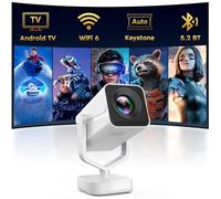 【Applications intégrées】Mini projecteur intelligent avec WiFi et Bluetooth, projecteur de film réglable à 270°, support 1080p projecteur portable pour téléphone, système Android, mise au point