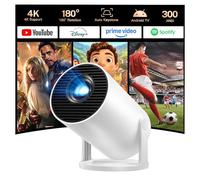 [Applications intégrées Mise à Niveau 2026] Projecteur Intelligent avec Wi-FI 6 & Bluetooth 5.4, Prise en Charge 1080P 4K Full HD, Correction Automatique du Keystone 360° Mini cinéma Portable pour