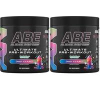Applied Nutrition ABE Pré-Entraînement - All Black Everything Poudre Pre Workout à Base de Citrulline, de Créatine et de Bêta-Alanine, Énergie (375 g (Lot de 2), Candy Ice Blast)