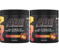 Applied Nutrition ABE Pré-Entraînement - All Black Everything Poudre Pre Workout à Base de Citrulline, de Créatine et de Bêta-Alanine, Énergie (375 g (Lot de 2), Fruit Punch)
