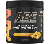 Applied Nutrition ABE Pre Workout - Poudre pré-entraînement entièrement noire, énergie et performances physiques avec citrulline, créatine, bêta-alanine (375 g - 30 portions) (Tropical)
