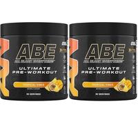 Applied Nutrition ABE Pre Workout - Poudre pré-entraînement entièrement noire, énergie et performances physiques avec citrulline, créatine, bêta-alanine (375 g - 30 portions) (Tropical) (Lot de 2)