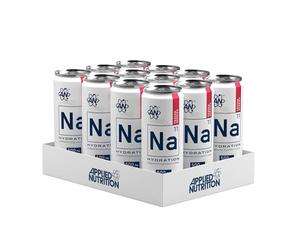 Applied Nutrition Na-11 Hydration Boisson Électrolyte Gazeuse, Sans Sucre, 500mg Sodium, Magnésium et Potassium avec Niacine et Vitamine B12, Baies Surgelées, 12 Canettes x 330ml