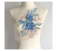 applique, 1 pièce de tissu en dentelle colorée brodée for robe de mariée, appliques, garnitures, col, maille(3)
