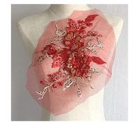 applique, 1 pièce de tissu en dentelle colorée brodée for robe de mariée, appliques, garnitures, col, maille(5)