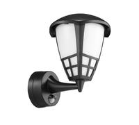 Applique 1xE27 avec détecteur Maclean détecteur infrarouge noir MCE518 B + ampoule LED E27 8W 230V MCE268 WW blanc chaud